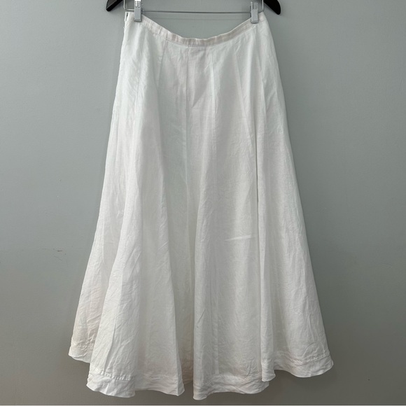 J. Jill Classic White Linen A-Line Skirt XS - Picture 5 of 12